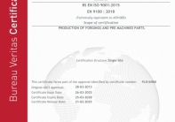 Certificate ISO 9001:2015 ; AS 9100:2018